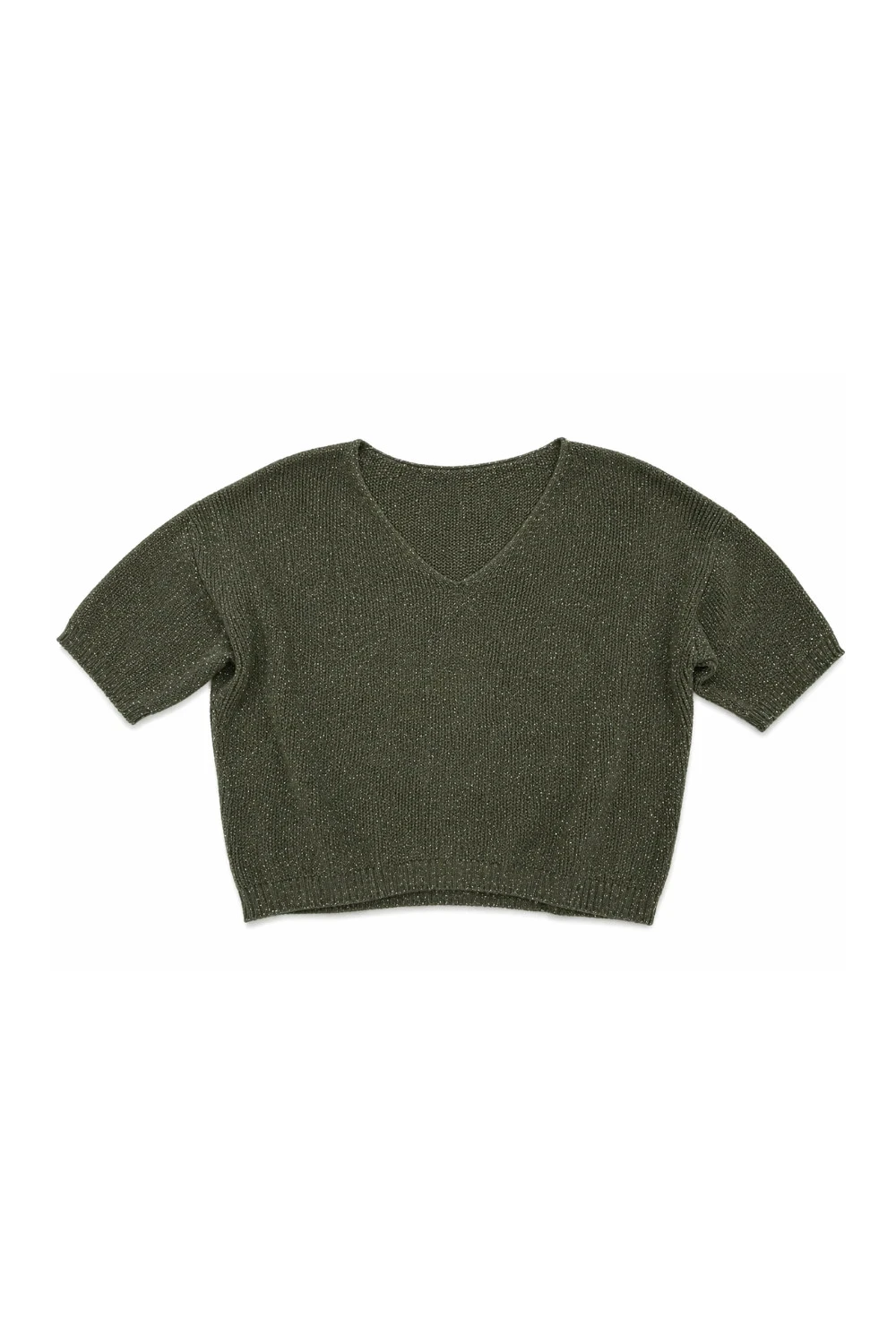 Camisola verde malha – Cropped – Tam. M/L